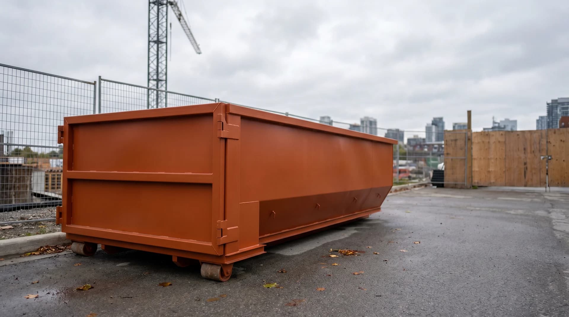 Dumpster placement on driveway — no permit required