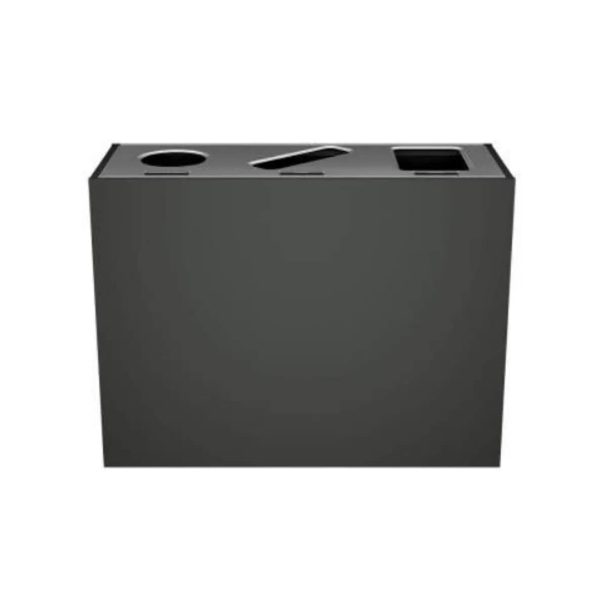 Aristata matte-black indoor recycling station — three-stream sorting